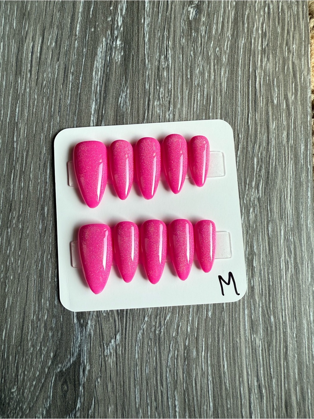 Glossy Hot Pink Press-On Nail Set - Salon-Ready Look